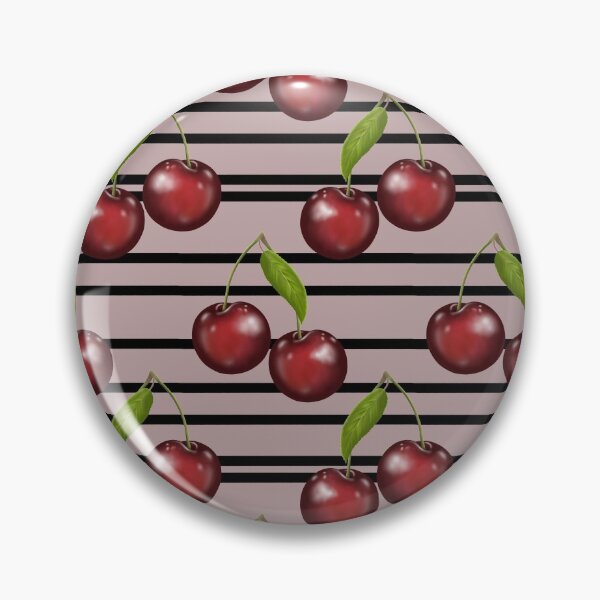Item preview, Cherries and Stripes Pattern designed and sold by Kraina.
