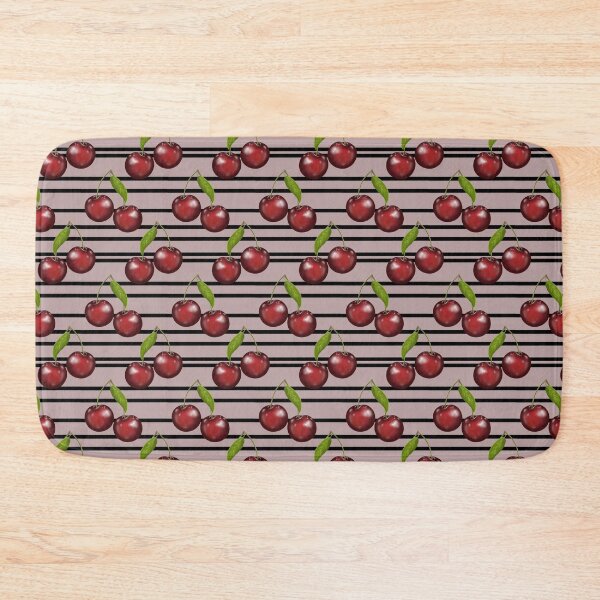 Item preview, Cherries and Stripes Pattern designed and sold by Kraina.