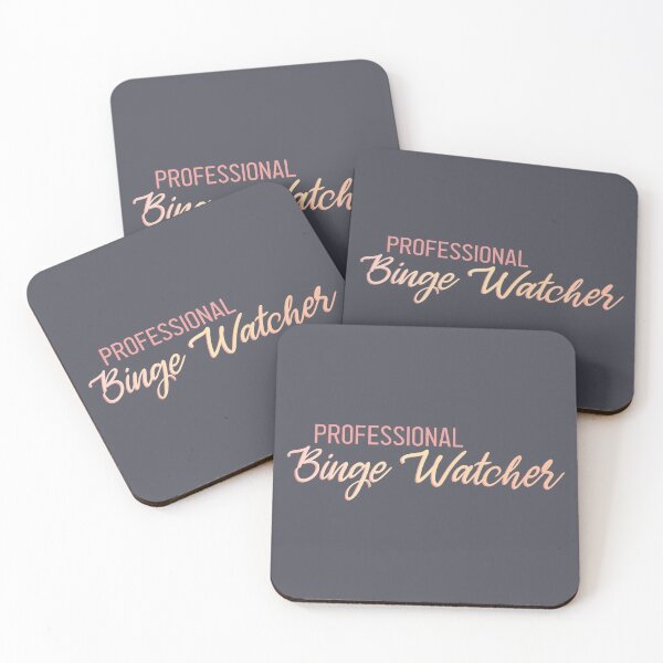 Item preview, Professional Binge Watcher - Colorful Pink and Yellow Pastel Text designed and sold by TheMajesticGoat.