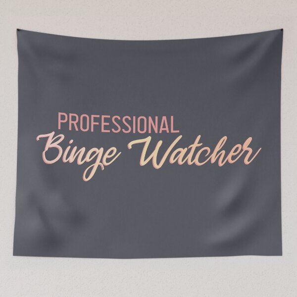 Item preview, Professional Binge Watcher - Colorful Pink and Yellow Pastel Text designed and sold by TheMajesticGoat.