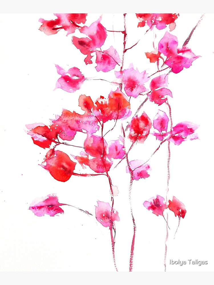 Easy Watercolor Bougainvillea Flowers Painting/ Step By Step