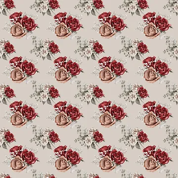 Artwork thumbnail, Flower Seamless Patterns Roses graphic by Openspace2020