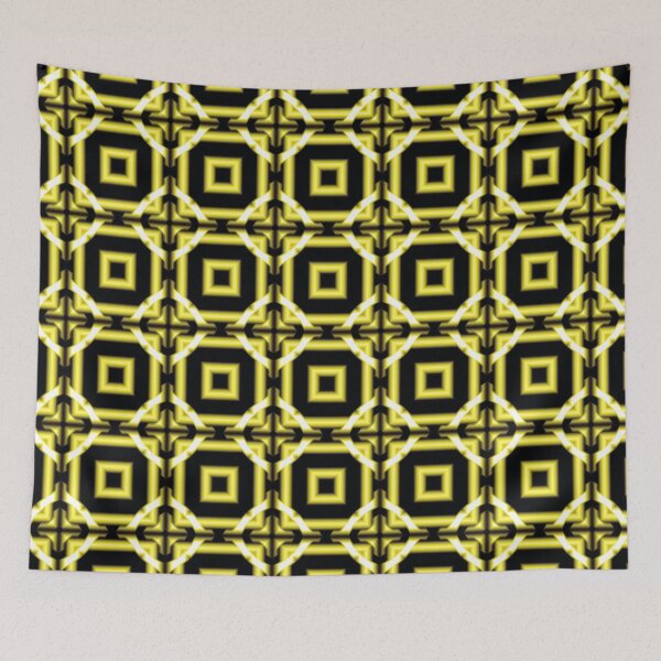 Item preview, Yellow, grey & black repeat pattern. designed and sold by Anne Huth.