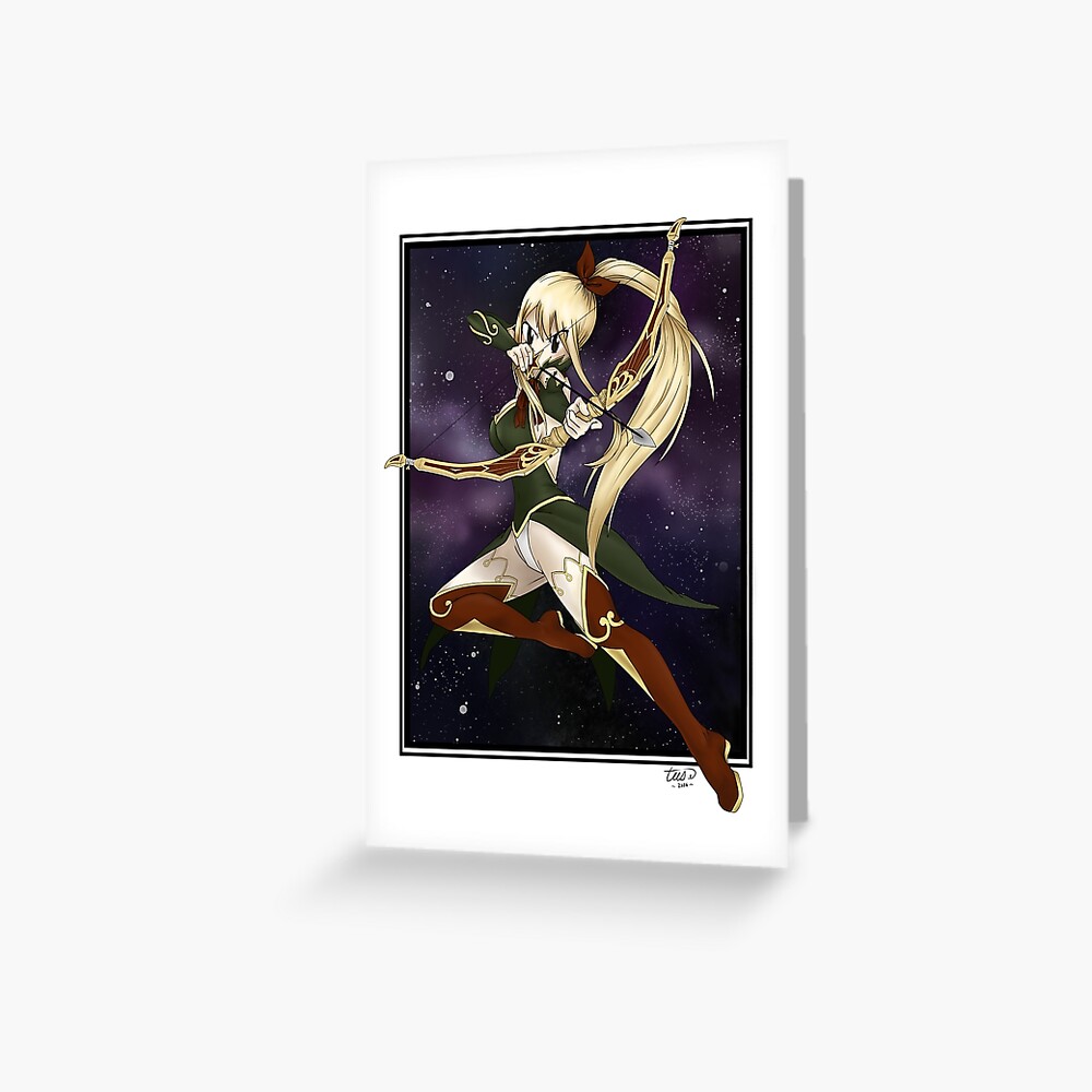 Lucy Sagittarius Star Dress Greeting Card By Artbyteesa Redbubble