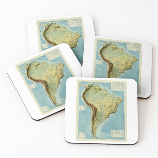 Item preview, 1942 South America Relief Map 3D digitally-rendered designed and sold by ThinkAboutMaps.