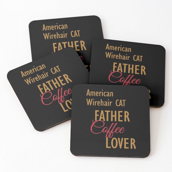 Item preview, American Wirehair CAT Father Coffee Lover. The perfect clothes and stickers for cat and coffee lovers designed and sold by amrmab.