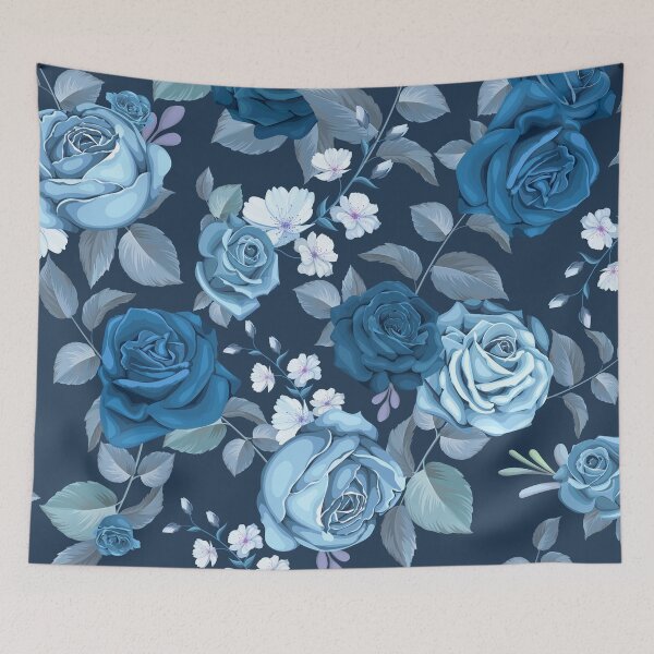 Item preview, CLASSIC SEAMLESS BLEU FLORAL designed and sold by SECRET STORE.