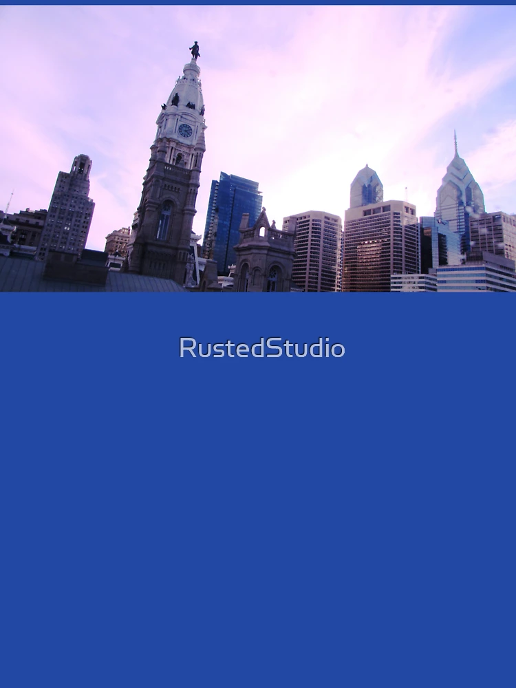 Thumbnail 6 of 6, Zipped Hoodie, Philadelphia Rooftop Skyline designed and sold by RustedStudio.