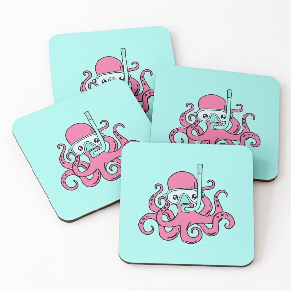 Item preview, Pink Snorkeling Octopus designed and sold by redwoodandvine.