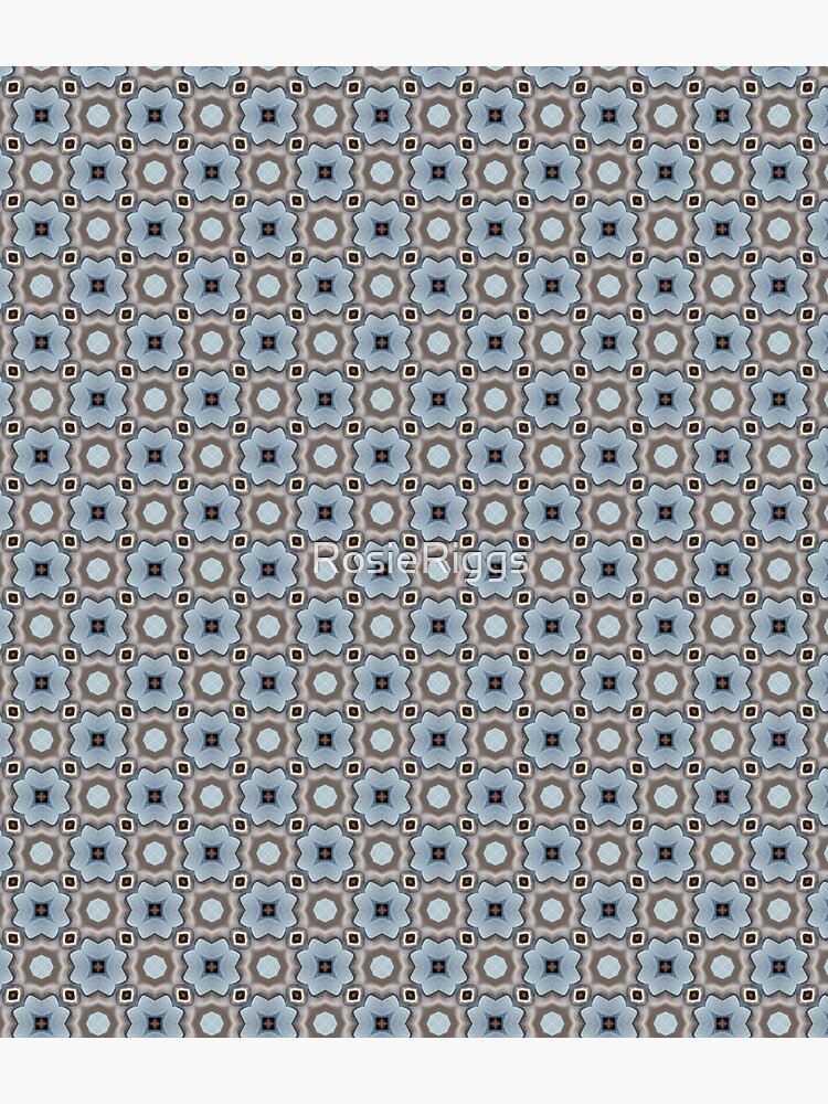 Thumbnail 3 of 3, Backpack, Light Blue and Brown Geometric Repeating Pattern - Calm, Cool, and Collected designed and sold by RosieRiggs.