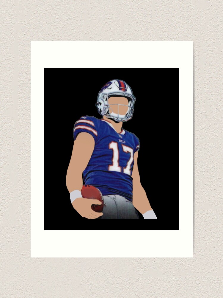 Josh Allen Signed Custom Framed Bills Nike Jersey LED Display with