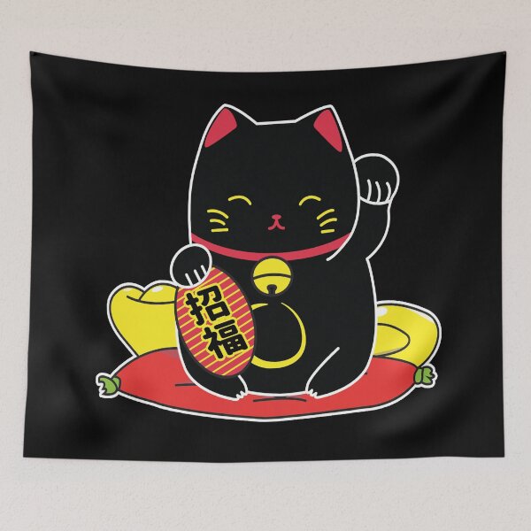 Item preview, Kawaii Black Maneki Neko designed and sold by YueHeng Creates ⭐⭐⭐⭐⭐.