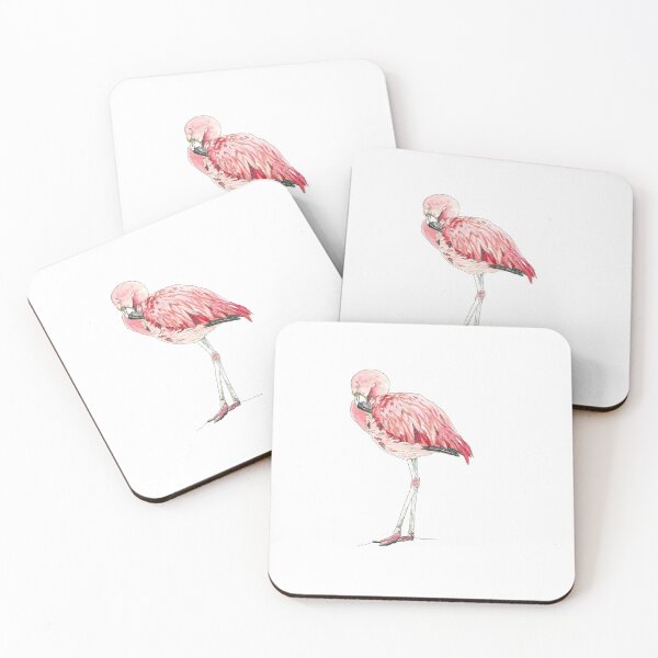 Item preview, Chilean flamingo painted in watercolor designed and sold by Daniela Ponzini Montes.
