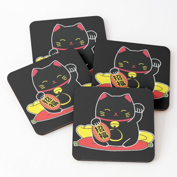Item preview, Kawaii Black Maneki Neko designed and sold by YueHeng Creates ⭐⭐⭐⭐⭐.