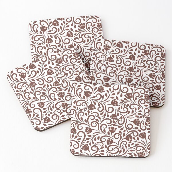 Item preview, SEAMLESS FLORAL BROWN designed and sold by SECRET STORE.