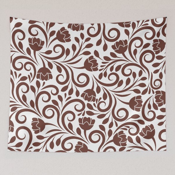 Item preview, SEAMLESS FLORAL BROWN designed and sold by SECRET STORE.