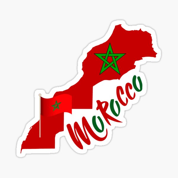 Maroc drapeau Maroc Le Sahara est la carte du Maroc marocain Sticker