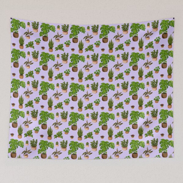 Item preview, House Plants Pattern - Lavender designed and sold by Kraina.
