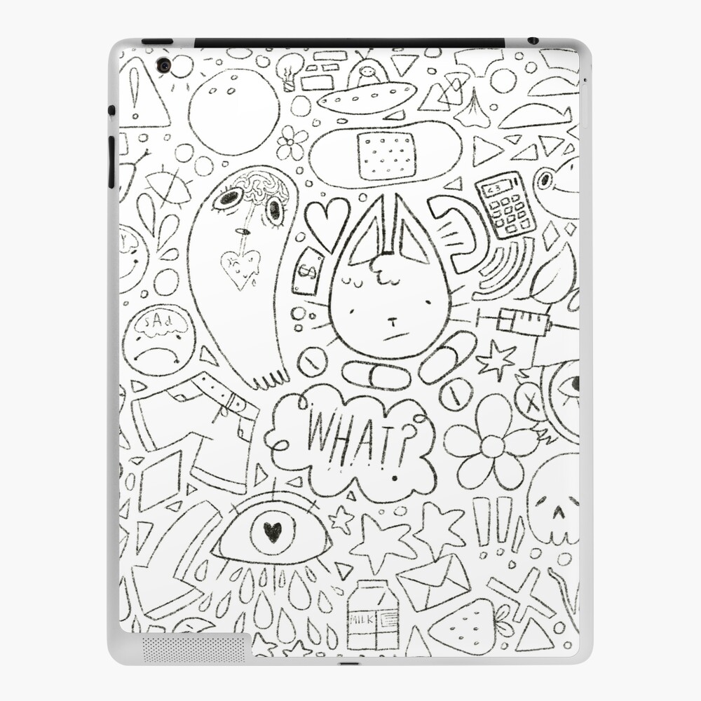 85+ Art Supply Doodles in Black iPad Case & Skin for Sale by thecraftace