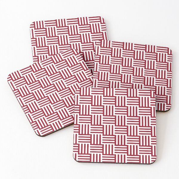 Item preview, Large Basketweave Pattern in Deep Red and White designed and sold by AlteredAtelier.