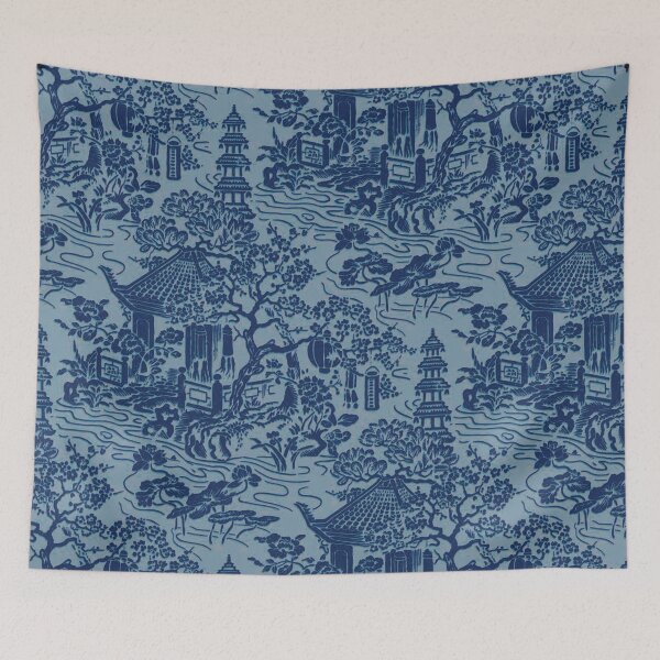 Item preview, Lewis Foreman Day Blue Pagoda Pattern designed and sold by thomasjgaulton.