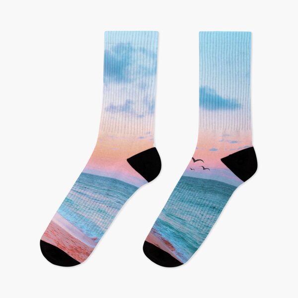 Item preview, Beach With Pink N' Teal Skies With Calming Waves designed and sold by DaughterofYah.