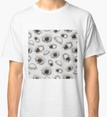 Funny eyes black and white pattern Classic T-Shirt