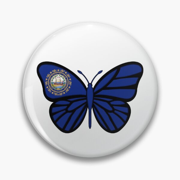 Item preview, State of New Hampshire Flag Butterfly designed and sold by Gsallicat.