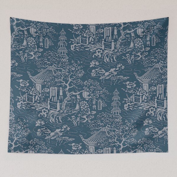 Item preview, Lewis Foreman Day Indigo Pagoda Pattern designed and sold by thomasjgaulton.