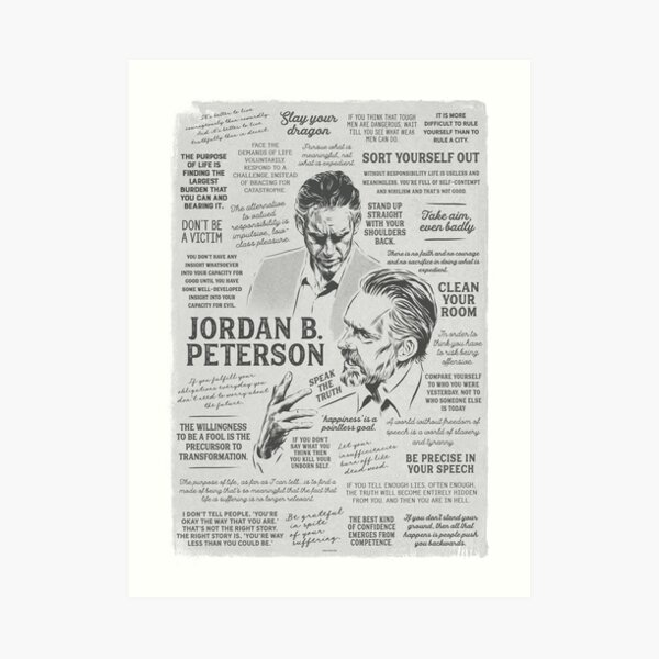 Jordan Peterson - Many Quotes Art Print