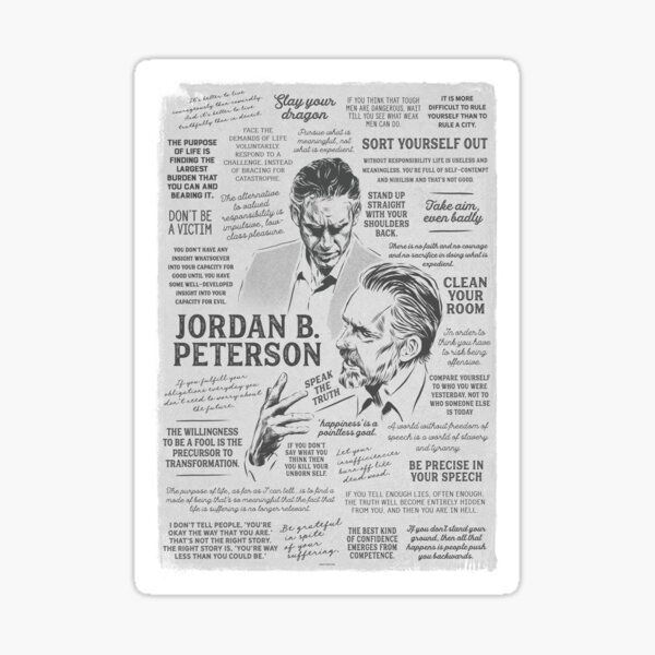 Vista previa del artículo con la obra «Jordan Peterson - Muchas citas», diseñado y vendido por VerityVox.