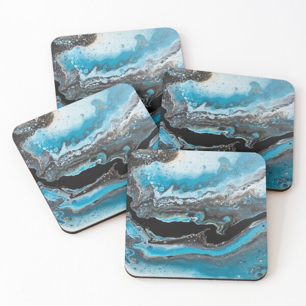 Item preview, BLUE OCEAN WAVES ABSTRACT PAINTING designed and sold by artbynikav.