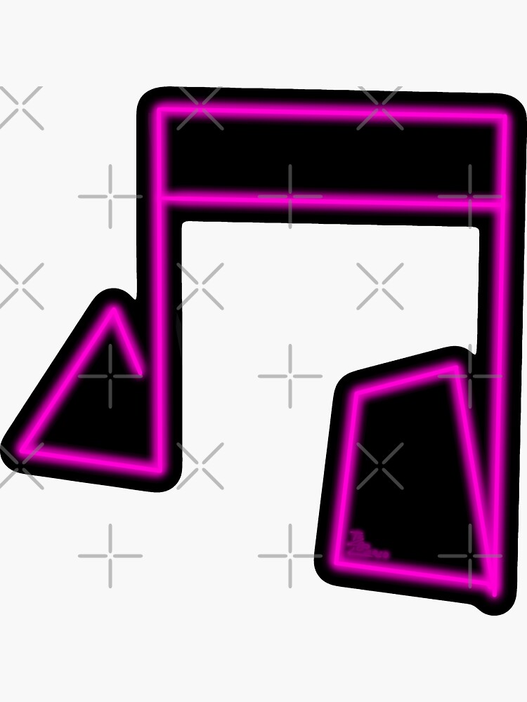 Pink Neon Music Note Abstract by that5280lady