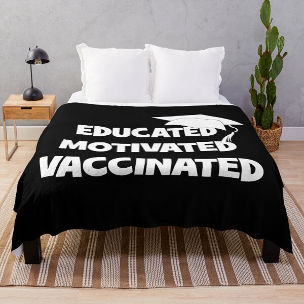 Item preview, Educated Motivated Vaccinated square cap designed and sold by oxoxoxo.