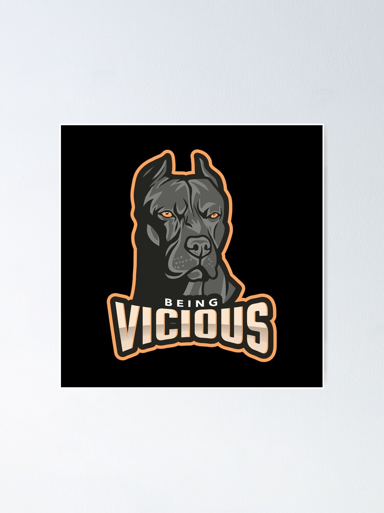 "Dog being vicious logo" Poster for Sale by CrazyHowCool Redbubble