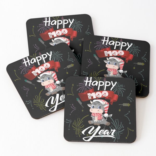 Item preview, Cute Happy New Year Cows (Happy Moo Year) (Cute New Years Fireworks) designed and sold by Harold Guillory.