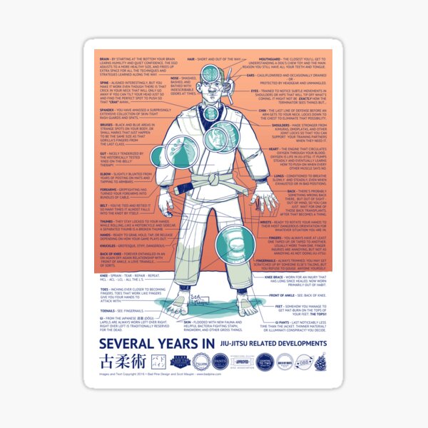BJJ - Several Years In - Orange Sticker