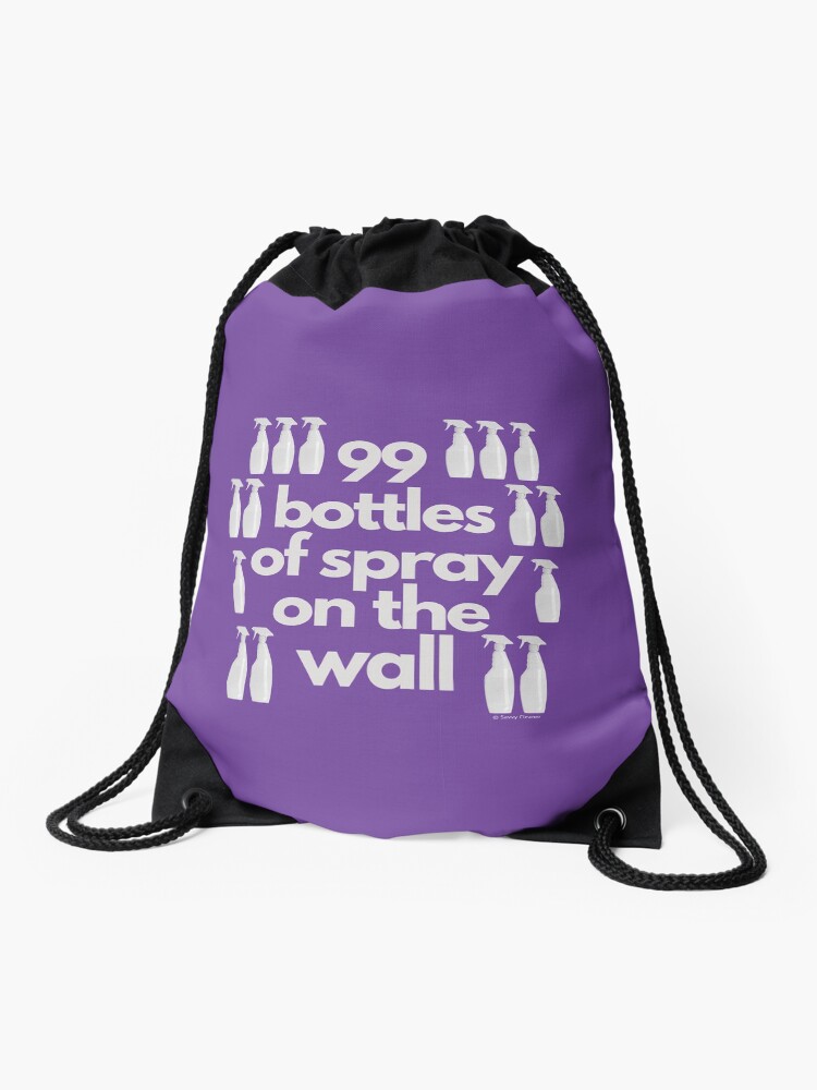 Thumbnail 1 of 3, Drawstring Bag, 99 Bottles of Spray On The Wall Spray Bottle Fun designed and sold by SavvyCleaner.