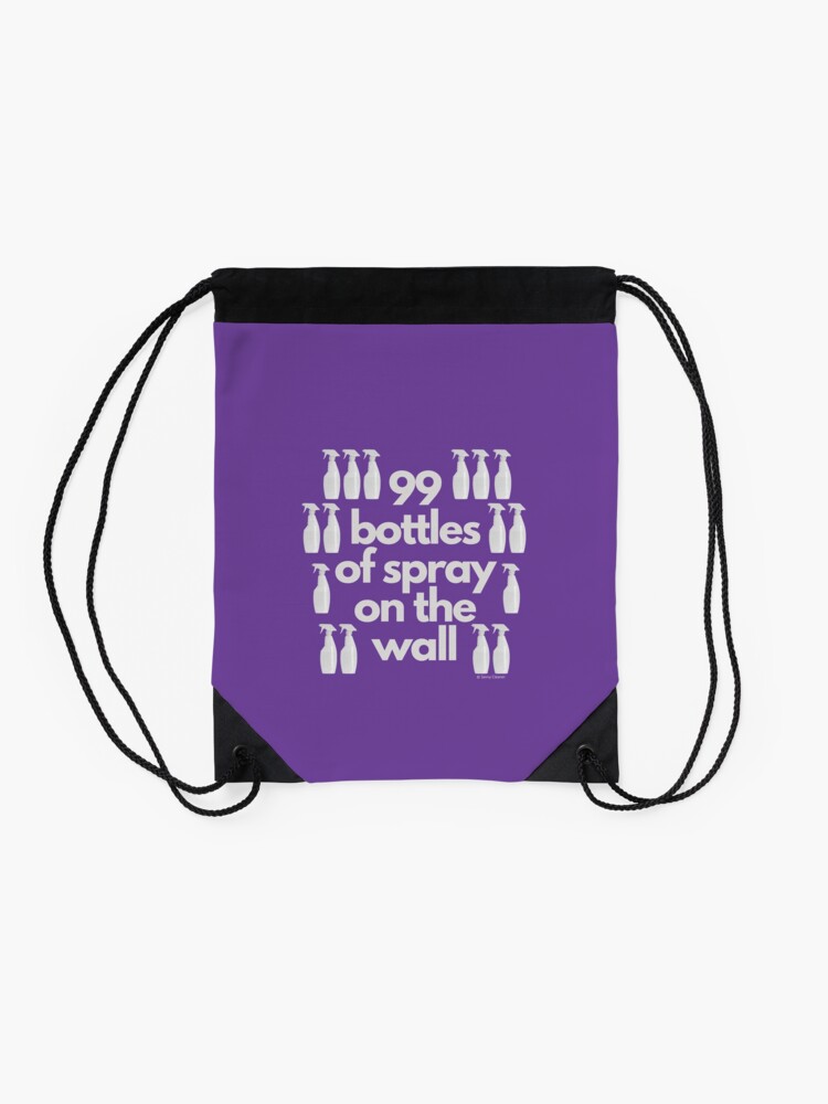 Thumbnail 2 of 3, Drawstring Bag, 99 Bottles of Spray On The Wall Spray Bottle Fun designed and sold by SavvyCleaner.