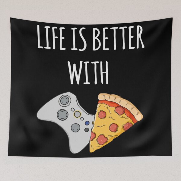 Item preview, Life Is Better With Pizza And Gaming designed and sold by SammieCain.