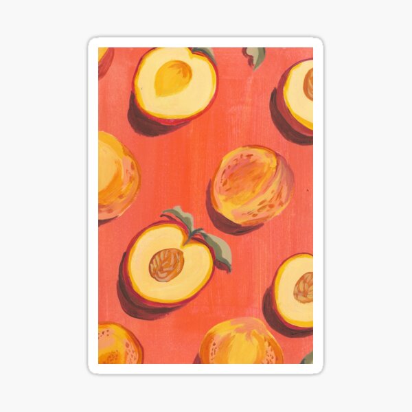 Pintura melocotón "Just Peachy" de Bridget Koza Pegatina