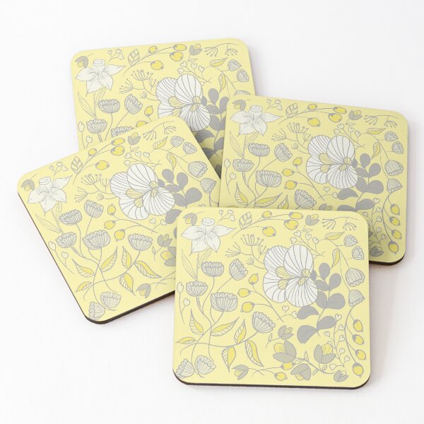 Item preview, Yellow Grey Flower Garden designed and sold by dpeepowl.