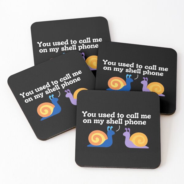 Item preview, You Used To Call Me On My Shell Phone Funny Pun Snails designed and sold by MixedBagMerch.