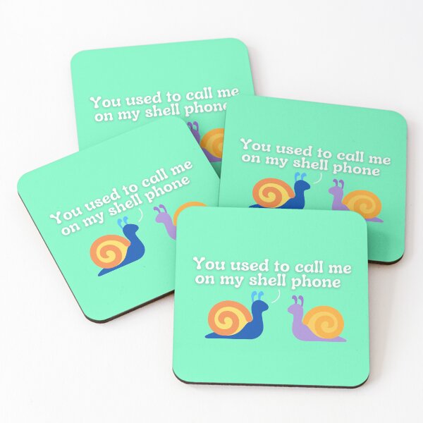 Item preview, You Used To Call Me On My Shell Phone Funny Pun Snails - Teal designed and sold by MixedBagMerch.