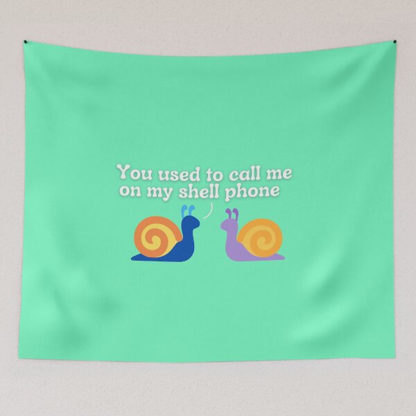 Item preview, You Used To Call Me On My Shell Phone Funny Pun Snails - Teal designed and sold by MixedBagMerch.