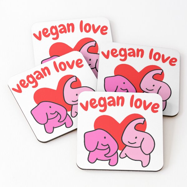 Item preview, Vegan Love, Vegan Valentine Cute Elephant Couple designed and sold by WhimsicaliTee.