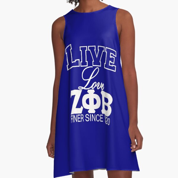 LIVE LOVE ZPB FINER SINCE 1920, Zeta Phi Beta 1920 - 2020 Dove A-Line Dress