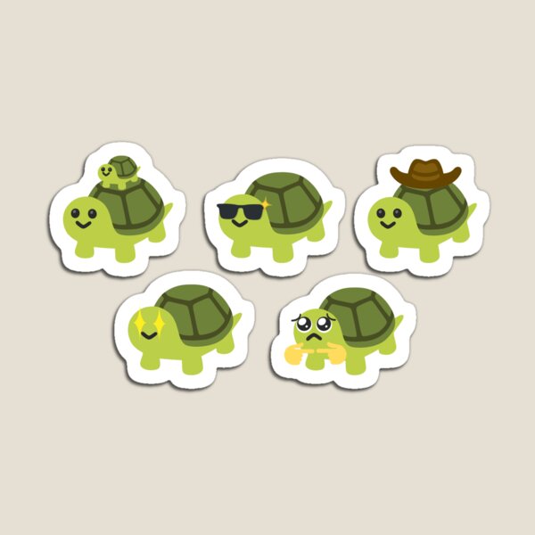 Vista previa del artículo con la obra «Paquete de memes de tortuga emoji», diseñado y vendido por Culture-Corner.
