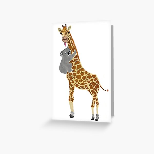 Koala Hugging Giraffe  Greeting Card