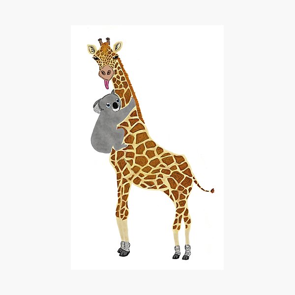 Item preview, Koala étreignant une girafe designed and sold by CraftedbyJK.